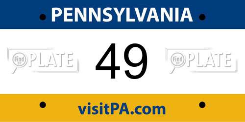 49 Pennsylvania License Plate