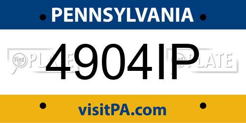 4904IP Pennsylvania License Plate