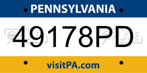 49178PD Pennsylvania License Plate