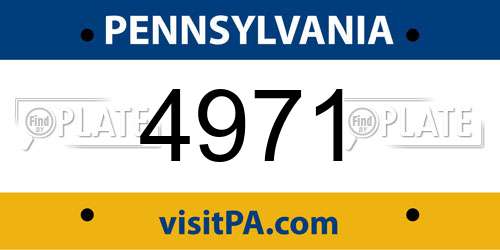 4971 Pennsylvania License Plate