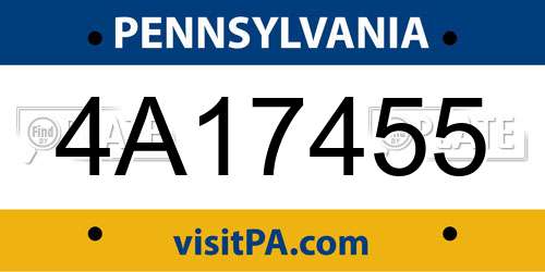 4A17455 Pennsylvania License Plate