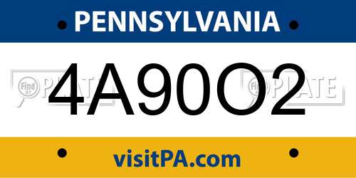 4A90O2 Pennsylvania License Plate