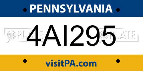 4AI295 Pennsylvania License Plate
