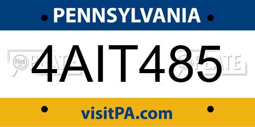 4AIT485 Pennsylvania License Plate
