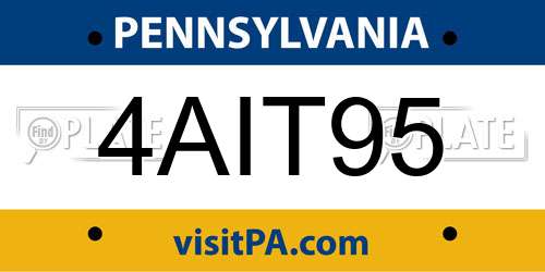4AIT95 Pennsylvania License Plate