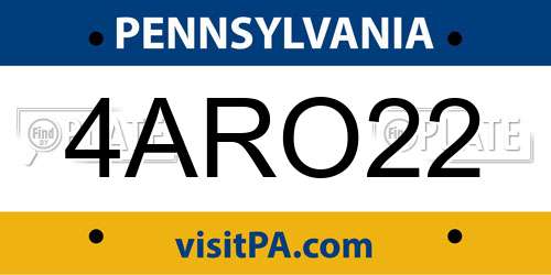 4ARO22 Pennsylvania License Plate