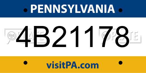 4B21178 Pennsylvania License Plate