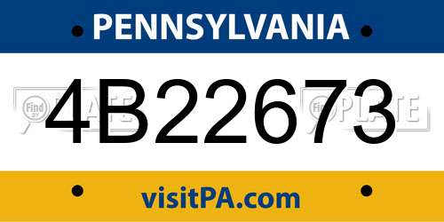 4B22673 Pennsylvania License Plate