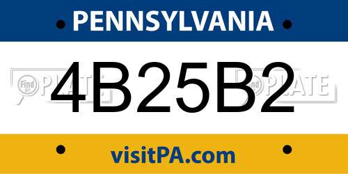 4B25B2 Pennsylvania License Plate