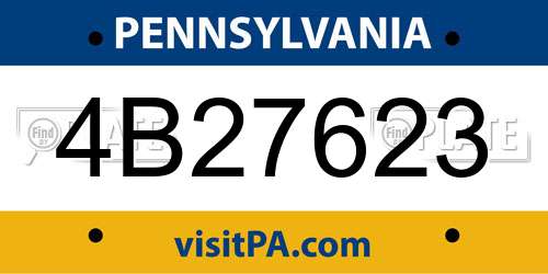 4B27623 Pennsylvania License Plate