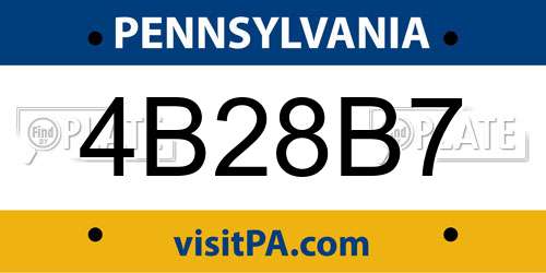 4B28B7 Pennsylvania License Plate