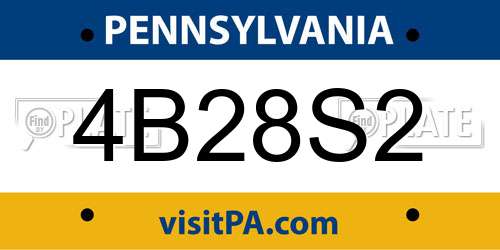 4B28S2 Pennsylvania License Plate