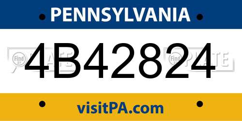 4B42824 Pennsylvania License Plate