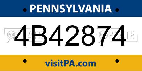 4B42874 Pennsylvania License Plate