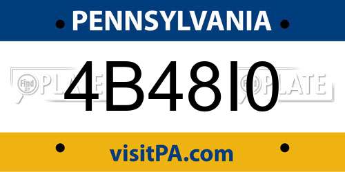 4B48I0 Pennsylvania License Plate