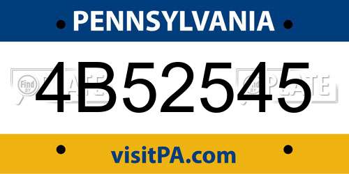 4B52545 Pennsylvania License Plate