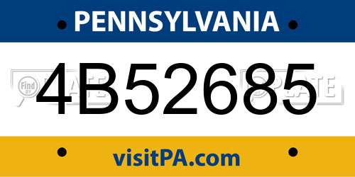 4B52685 Pennsylvania License Plate