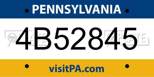 4B52845 Pennsylvania License Plate