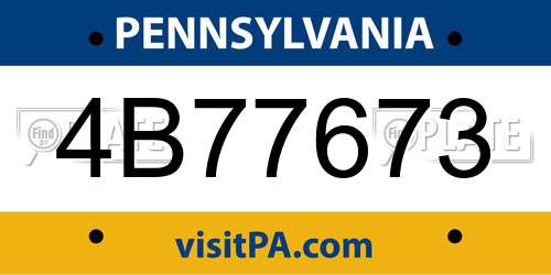 4B77673 Pennsylvania License Plate