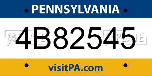 4B82545 Pennsylvania License Plate