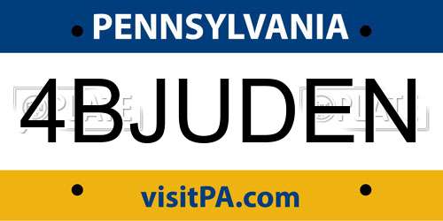 4BJUDEN Pennsylvania License Plate