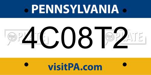 4C08T2 Pennsylvania License Plate