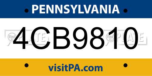 4CB9810 Pennsylvania License Plate