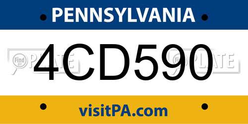 4CD590 Pennsylvania License Plate