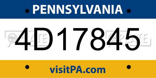 4D17845 Pennsylvania License Plate