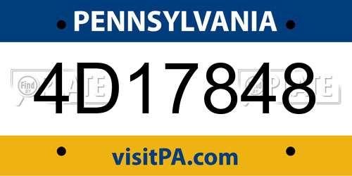 4D17848 Pennsylvania License Plate