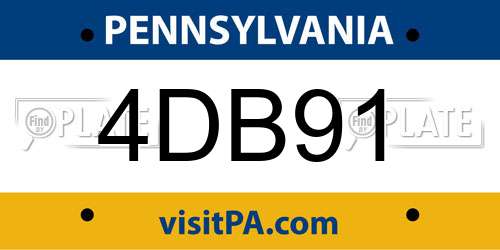 4DB91 Pennsylvania License Plate