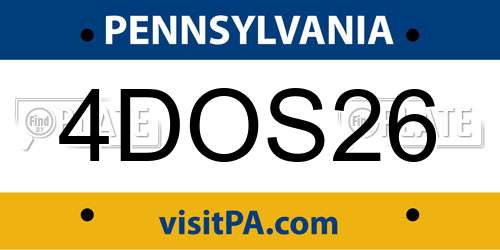 4DOS26 Pennsylvania License Plate