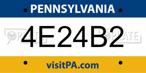4E24B2 Pennsylvania License Plate