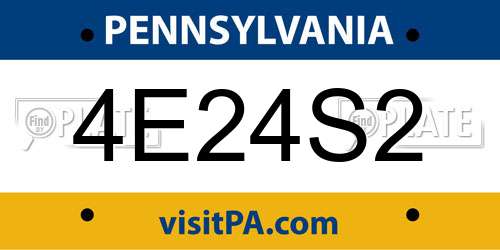4E24S2 Pennsylvania License Plate