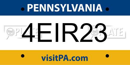 4EIR23 Pennsylvania License Plate