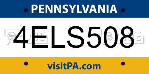 4ELS508 Pennsylvania License Plate