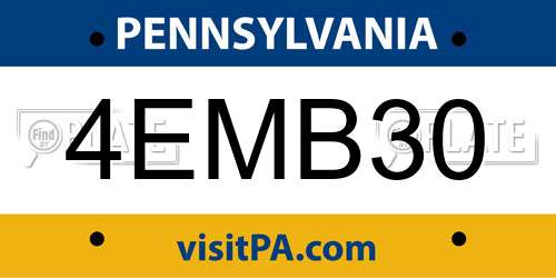 4EMB30 Pennsylvania License Plate
