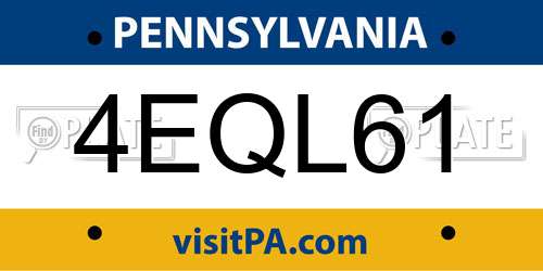 4EQL61 Pennsylvania License Plate