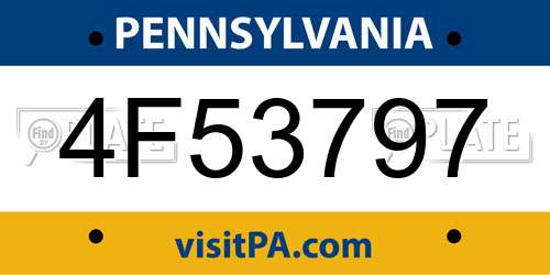 4F53797 Pennsylvania License Plate