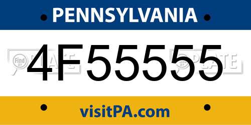4F55555 Pennsylvania License Plate
