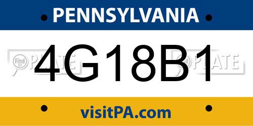 4G18B1 Pennsylvania License Plate