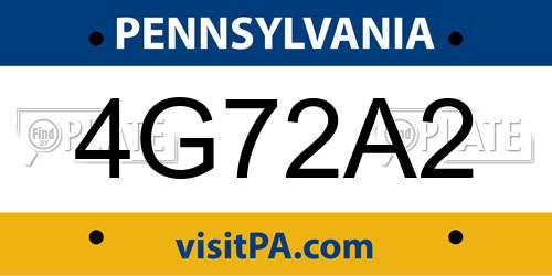 4G72A2 Pennsylvania License Plate