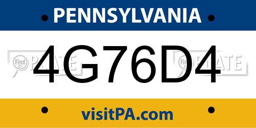 4G76D4 Pennsylvania License Plate