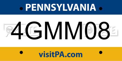 4GMM08 Pennsylvania License Plate