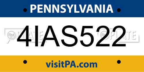 4IAS522 Pennsylvania License Plate