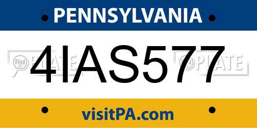4IAS577 Pennsylvania License Plate