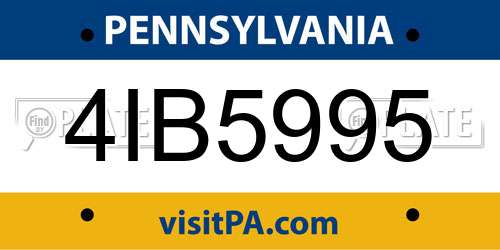4IB5995 Pennsylvania License Plate