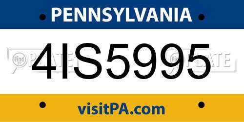 4IS5995 Pennsylvania License Plate
