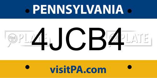 4JCB4 Pennsylvania License Plate
