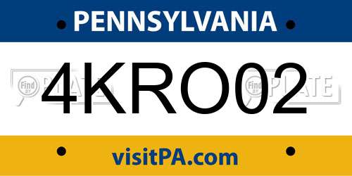 4KRO02 Pennsylvania License Plate